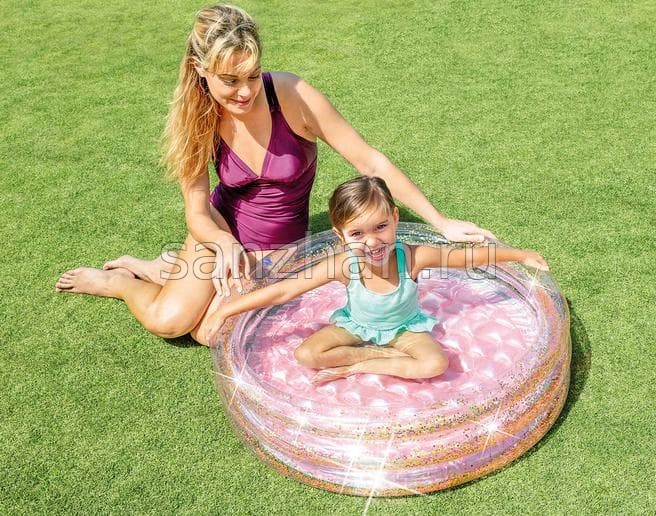 Детский надувной бассейн блестящий 86х25 см Glitter Mini Pool Intex 57103