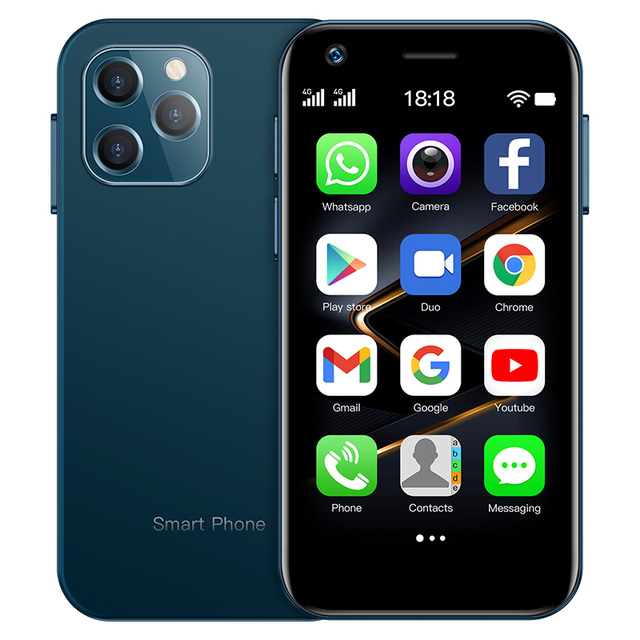 Мини смартфон 4G 2 sim Soyes XS12 MT6737 4+32 гб 3" Android 9.0 Синий