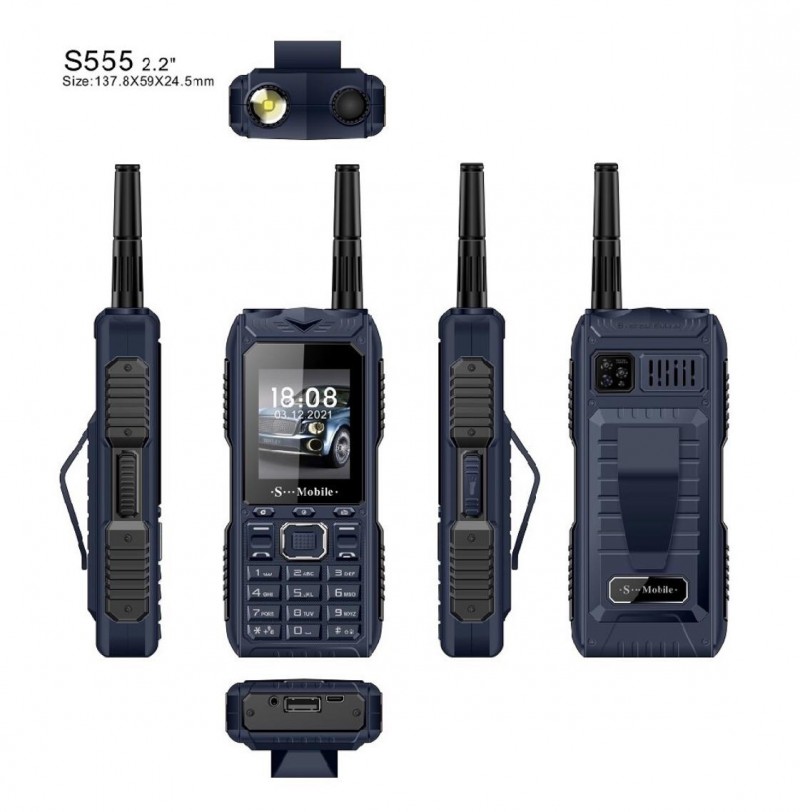 Телефон кнопочный s mobile s555 Pro на 4 sim 2G с усиленным сигналом