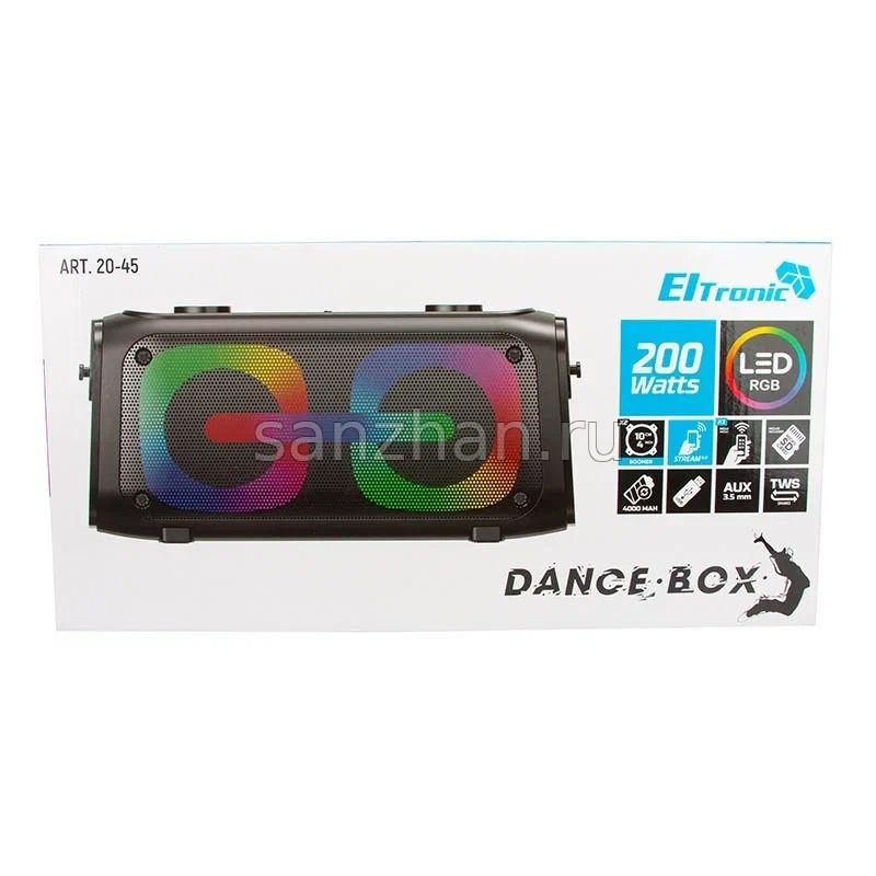 Колонка  ElTronic 20-45 DANCE BOX 200 динамик 2шт/4" с TWS (20 Ватт)